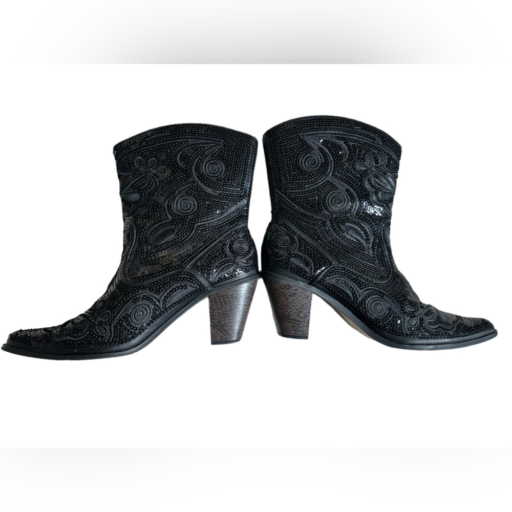 Helens Heart Short Bling & Embroidered boots Size 10 - Picture 6 of 11